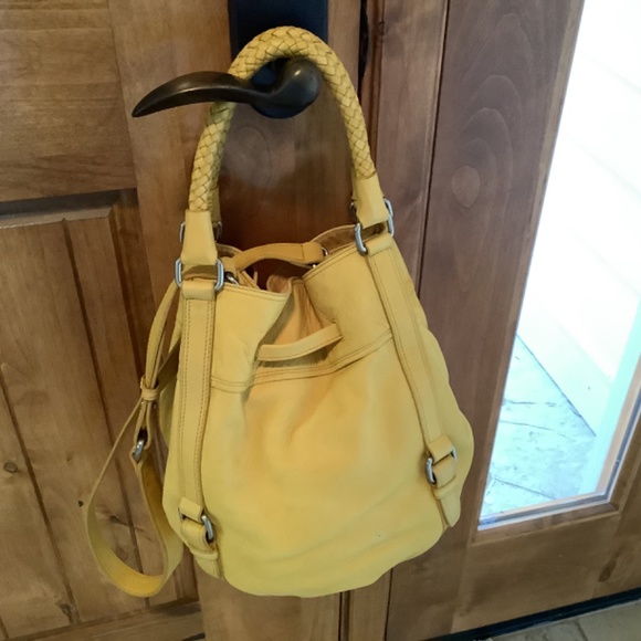 The Sak Drawstring Double Handle Sunflower Leather Handbag - Picture 2 of 6